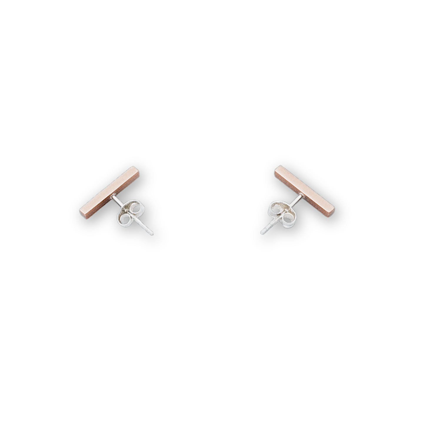 Bar Ear Studs, Bronze