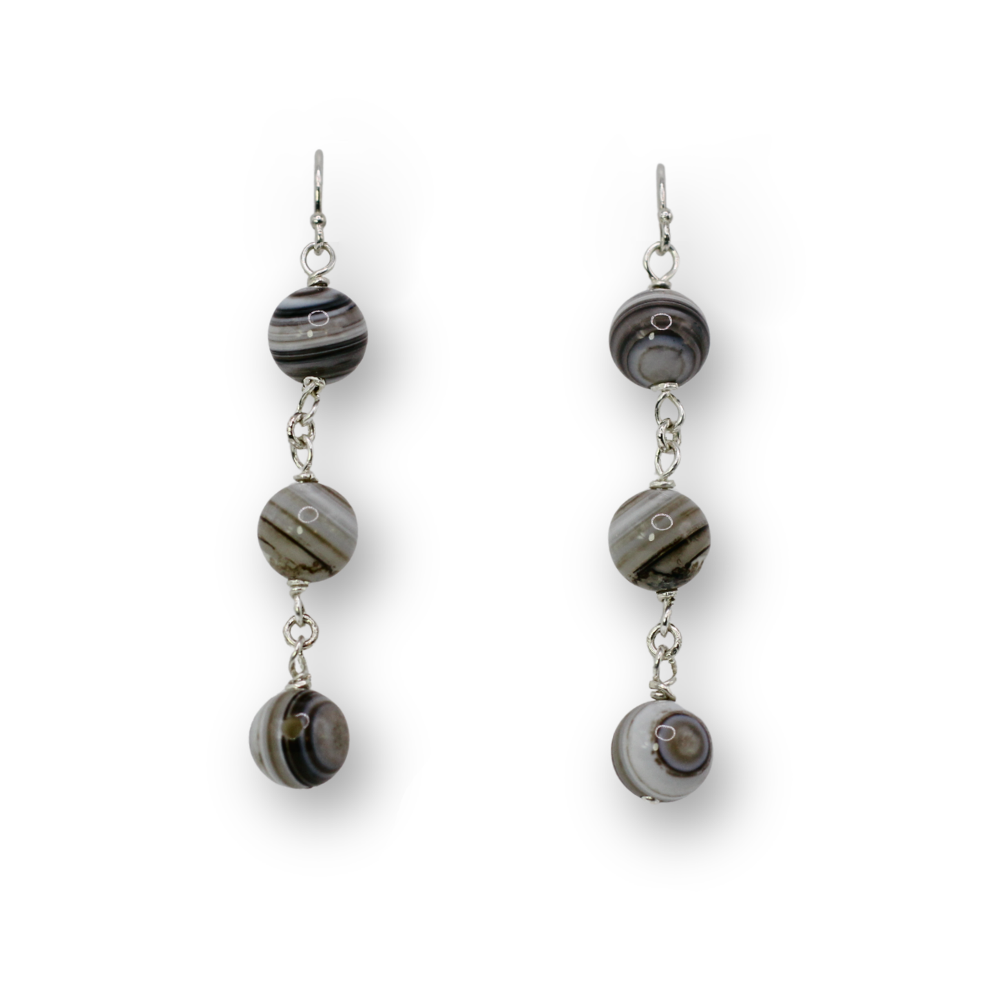 Banded Agate Chain Earrings