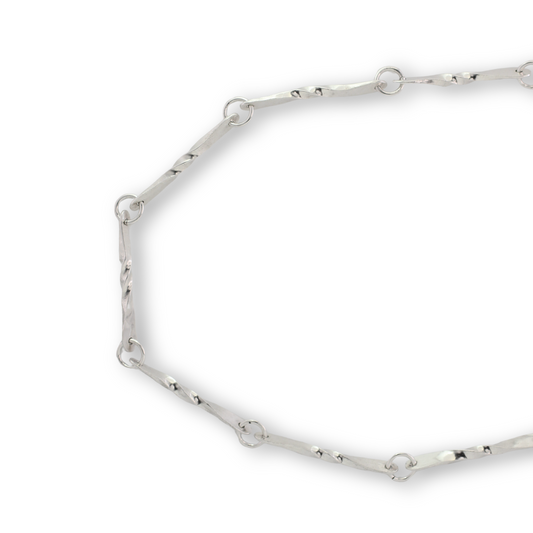 Handcrafted sterling silver specialty chain anklet by Vijara jewelry.