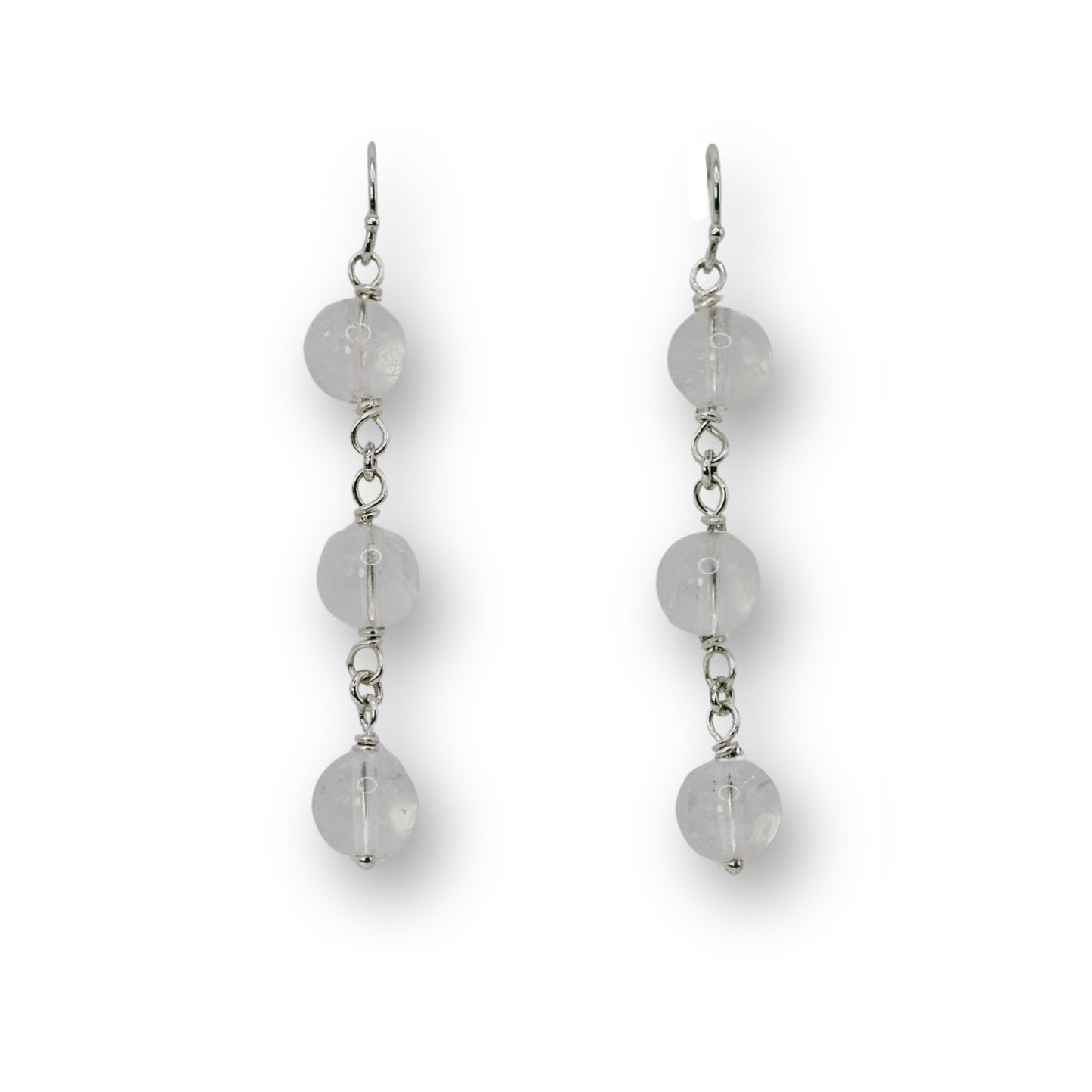 Clear Quartz Chain Earrings