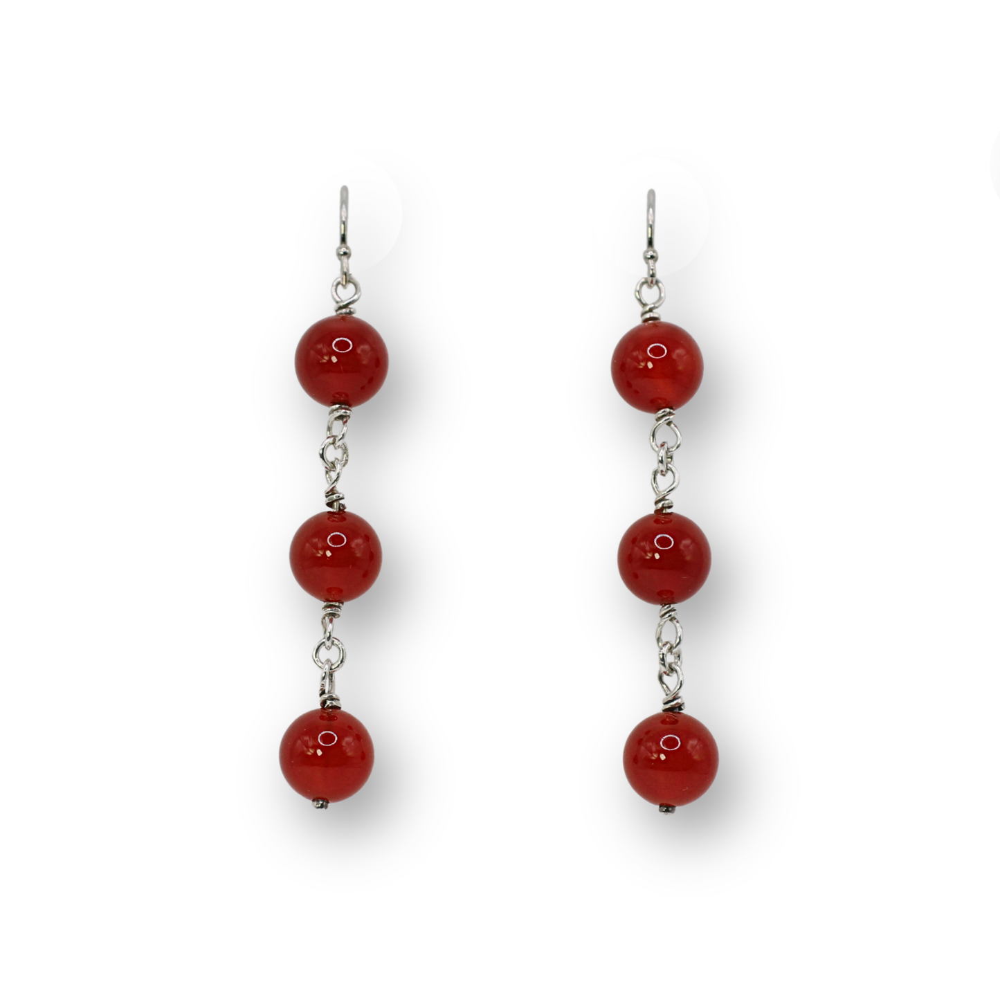 Red Agate Chain Earrings
