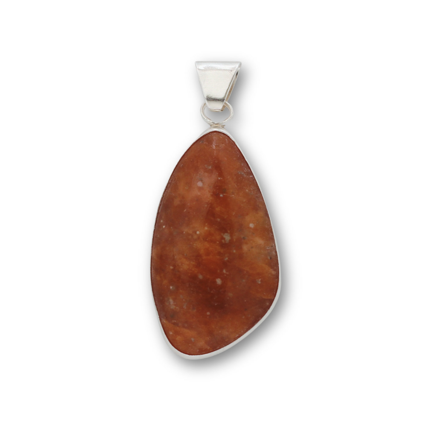 Handcrafted sterling silver and orchid calcite orchids pendant by Vijara jewelry.