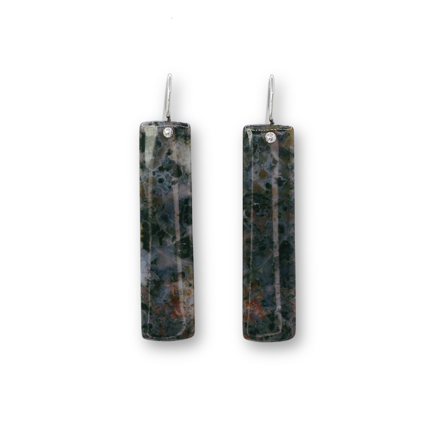 Stormy ocean jasper pillar earrings