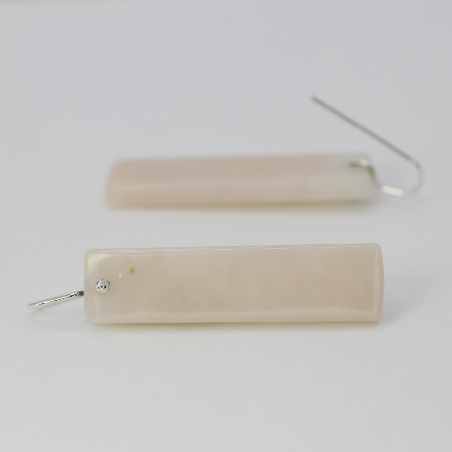 Peruvian pink opal pillar earrings