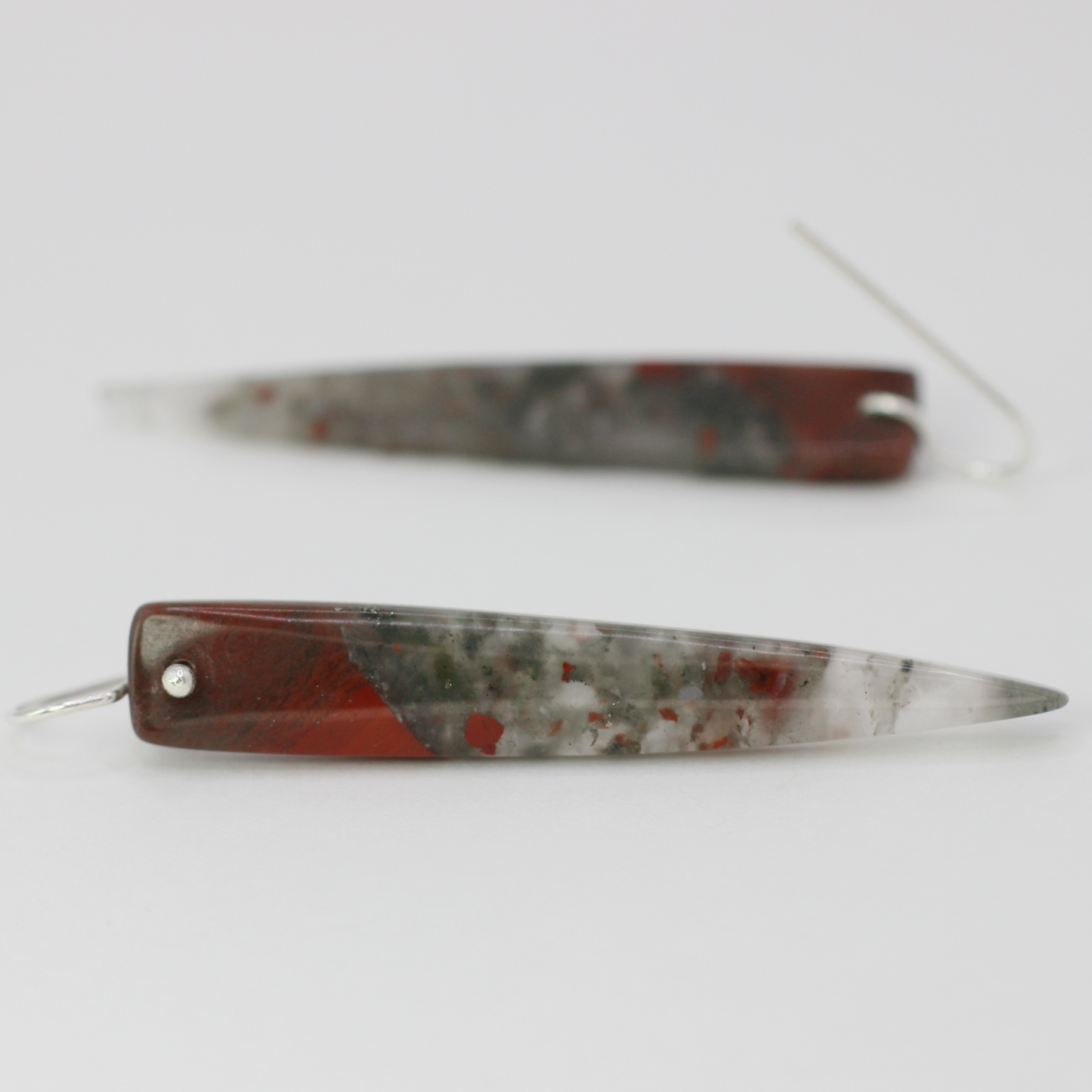 African bloodstone spike earrings