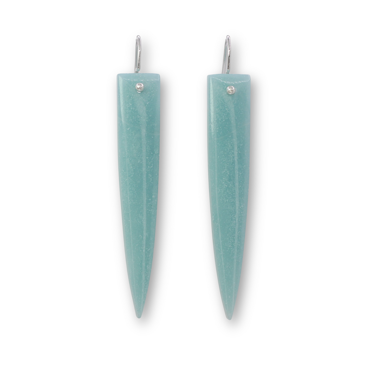 Blue amazonite spike earrings