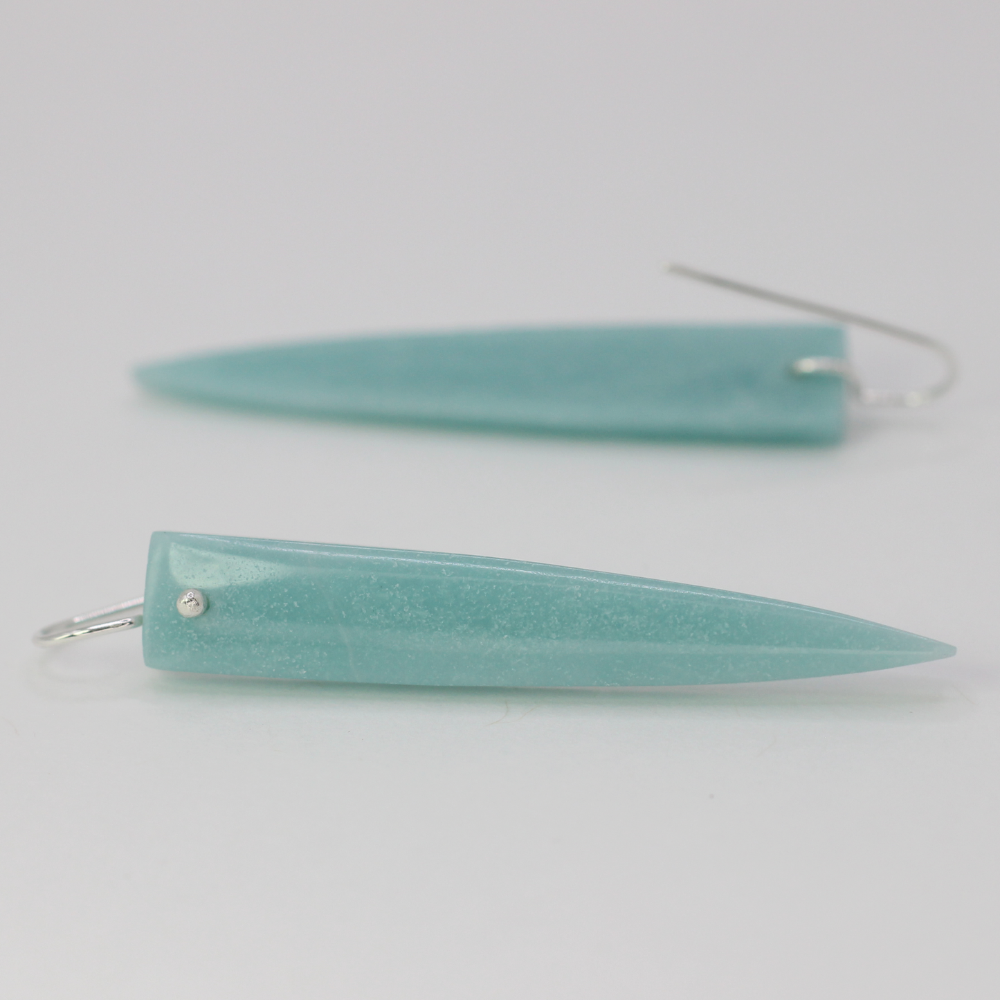 Blue amazonite spike earrings