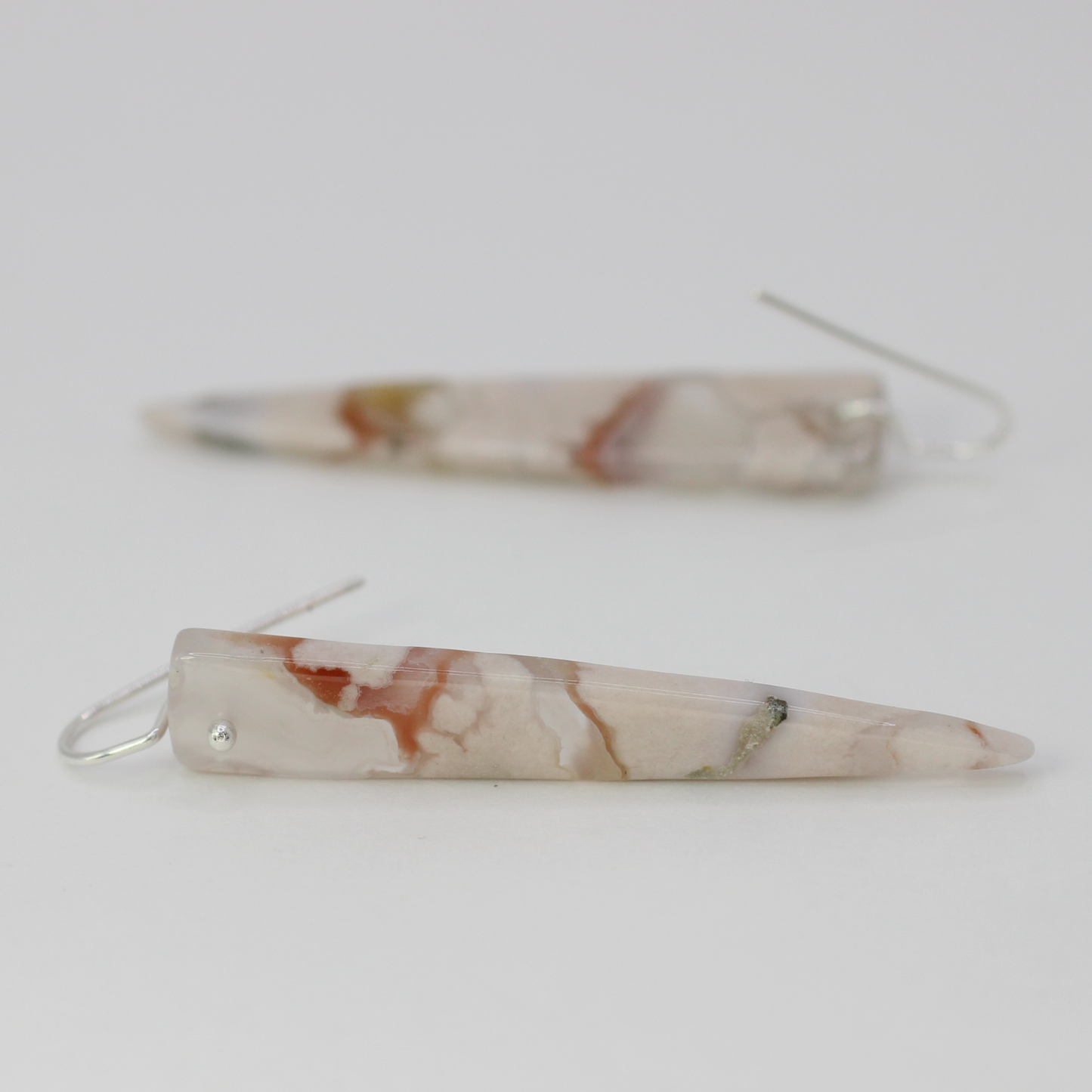 Cherry blossom agate spike earrings