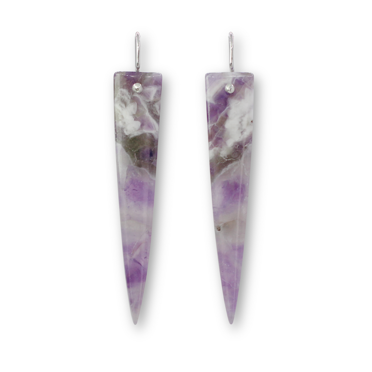 Chevron amethyst spike earrings