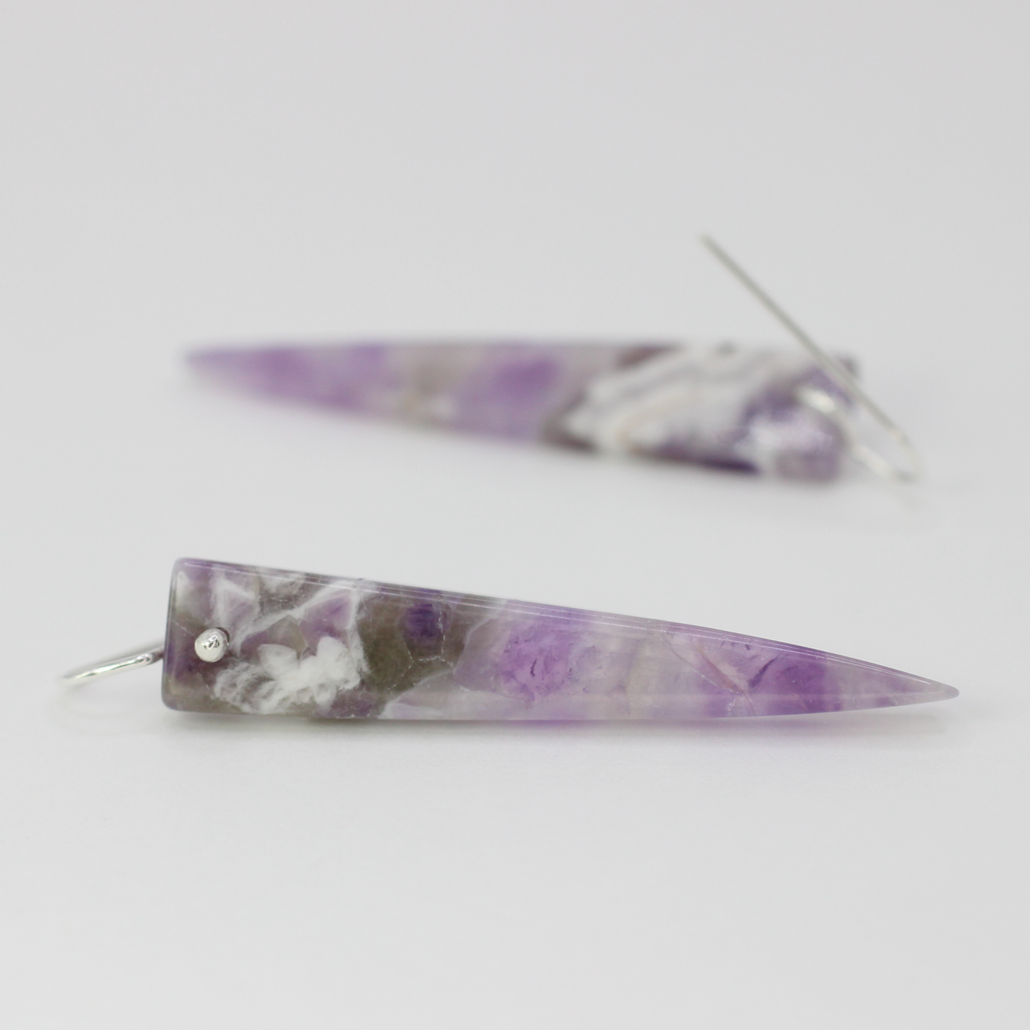 Chevron amethyst spike earrings