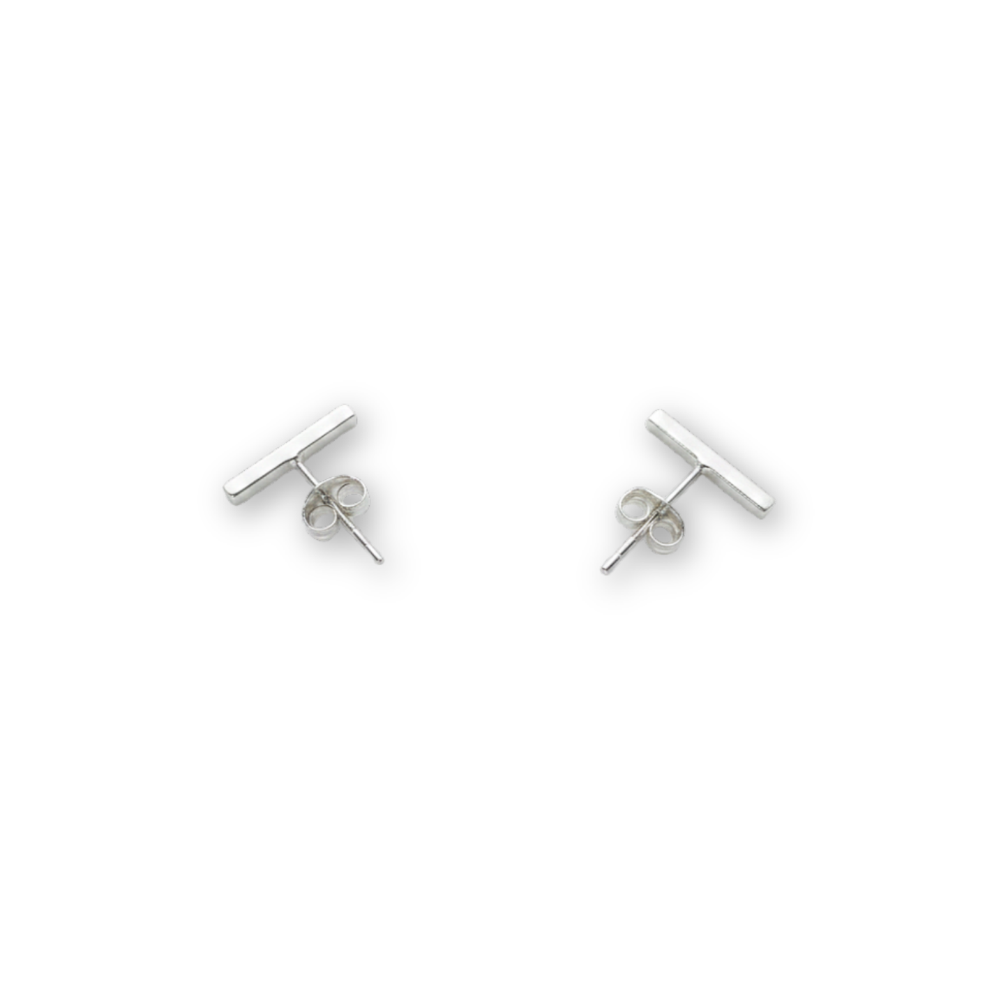 Bar Ear Studs, Silver