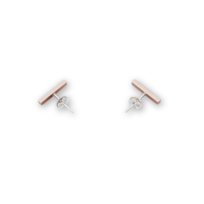 Bar Ear Studs, Bronze