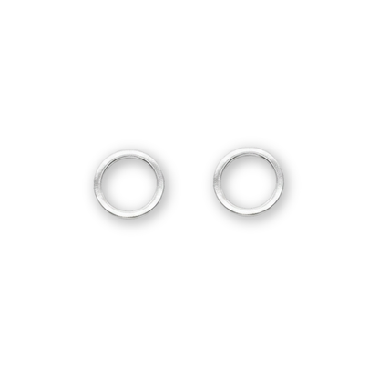 Circle Ear Studs, Silver