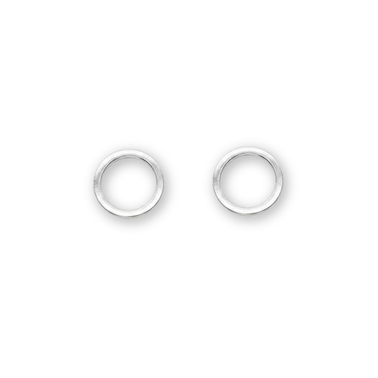 Circle Ear Studs, Silver