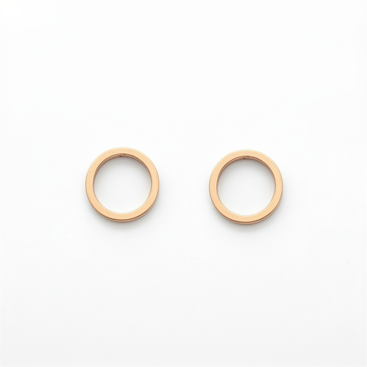 Circle Ear Studs, Bronze