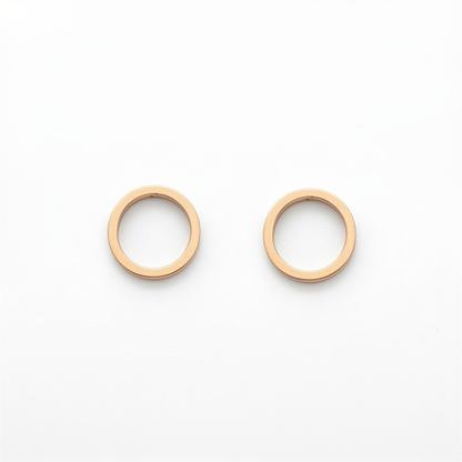 Circle Ear Studs, Bronze