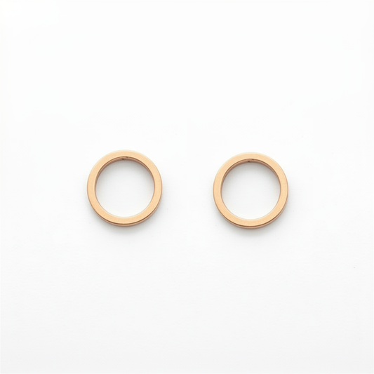 Circle Ear Studs, Bronze
