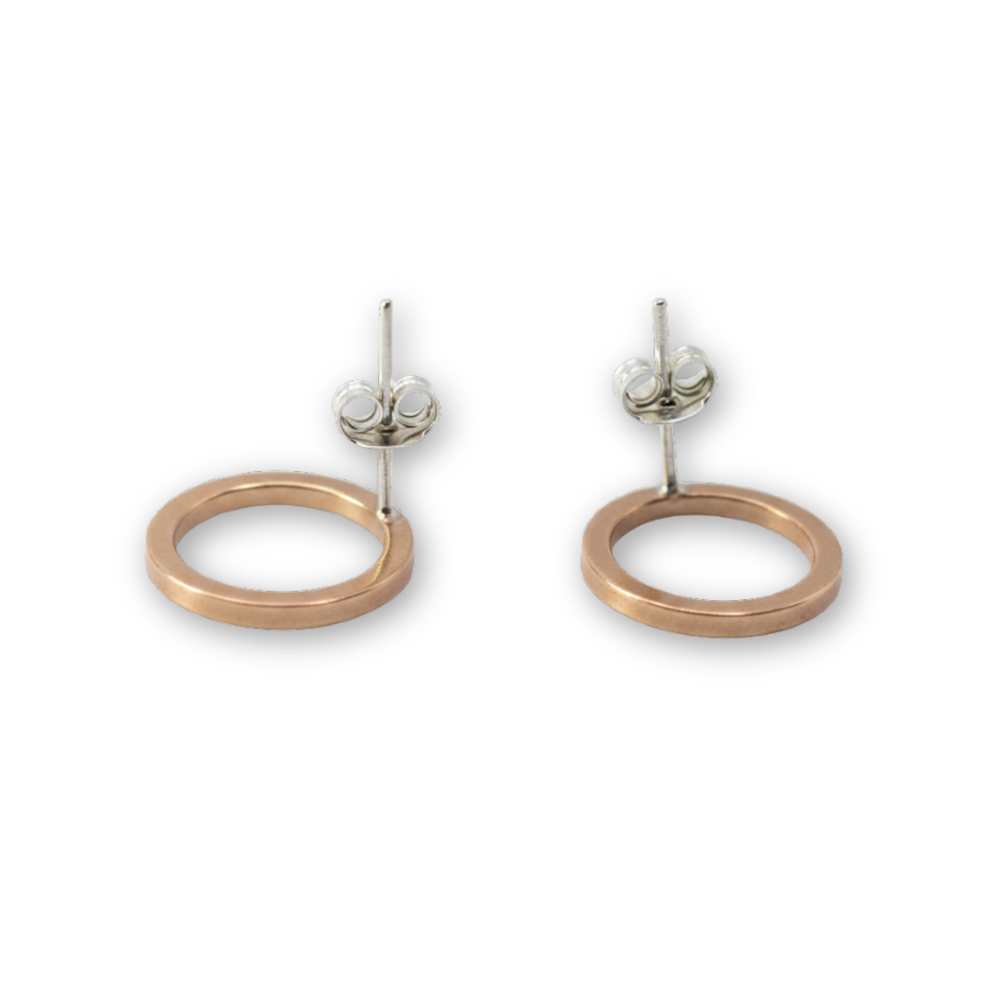 Circle Ear Studs, Bronze
