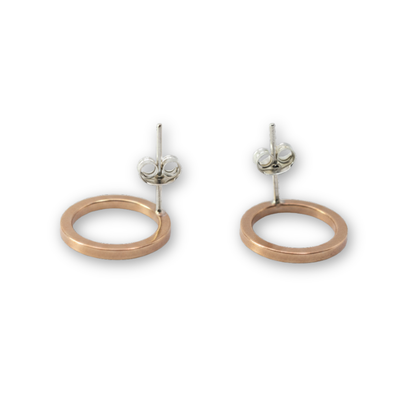 Circle Ear Studs, Bronze