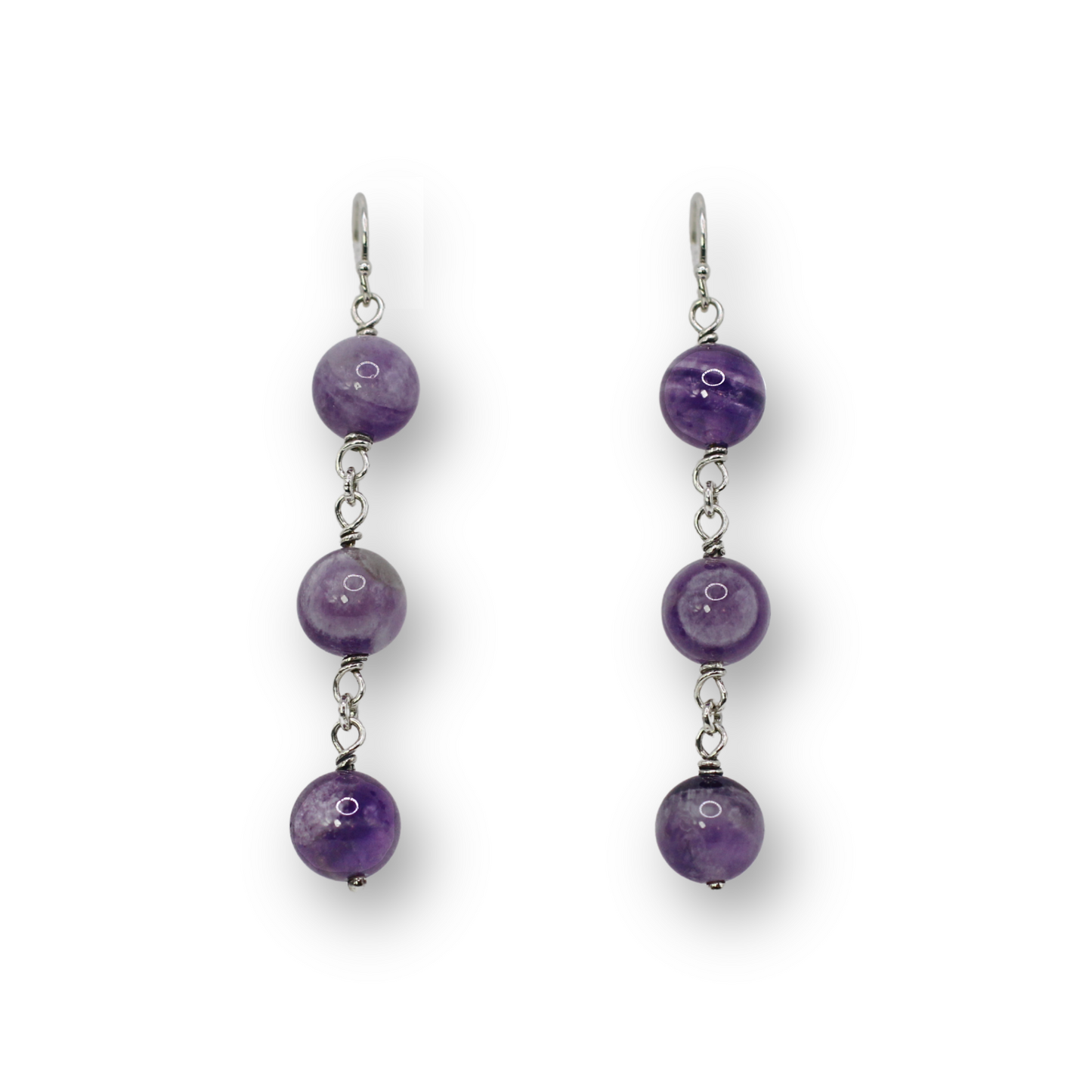 Amethyst Chain Earrings