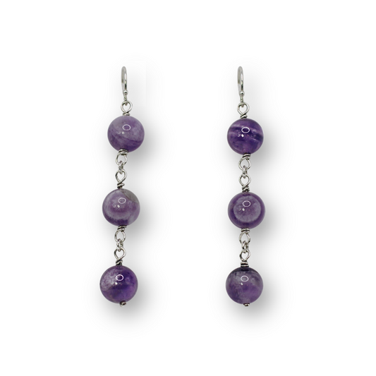 Amethyst Chain Earrings