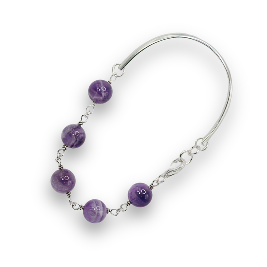Amethyst Half Cuff Bracelet
