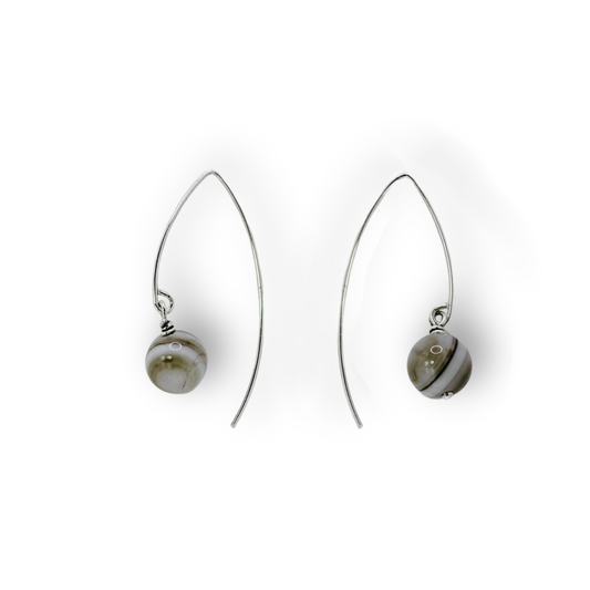Banded Agate Marquise Earrings