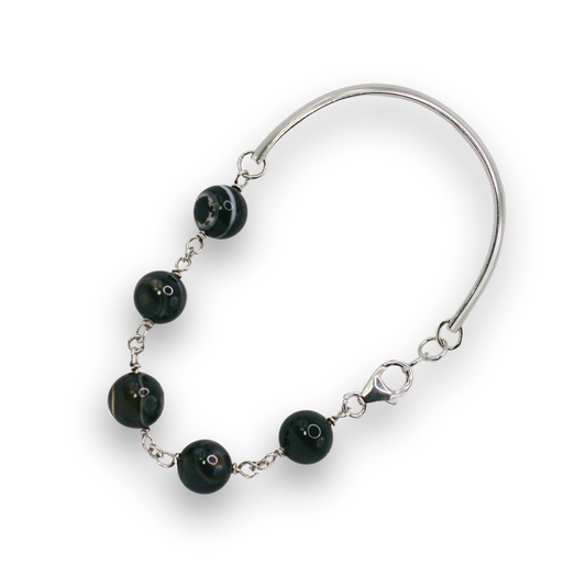 Black Agate Cuff Bracelet