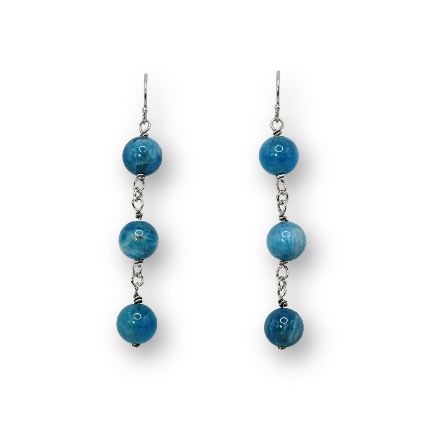 Blue Apatite Chain Earrings