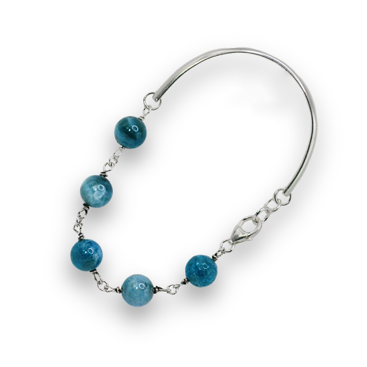 Blue Apatite Cuff Bracelet
