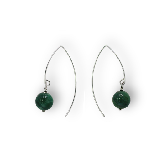 Mica Fuchsite Marquise Earrings