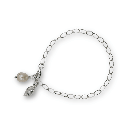 Duo Charm Bracelet, Conch & Pearl