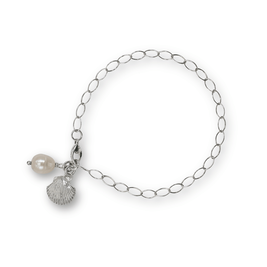 Duo Charm Bracelet, Scallop & Pearl