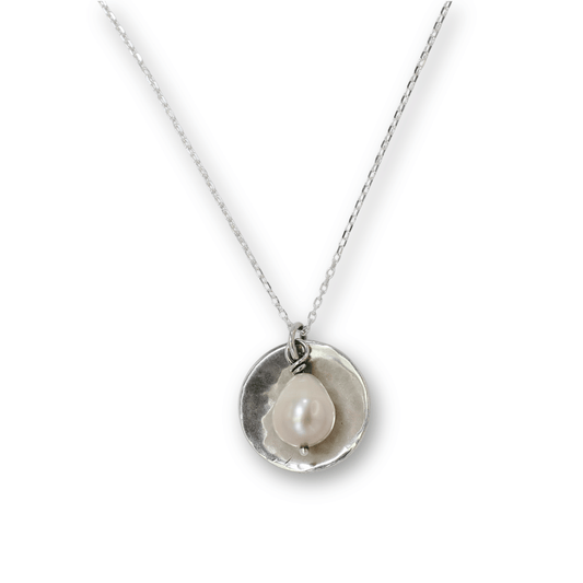 Pearl Mirror Charm Necklace