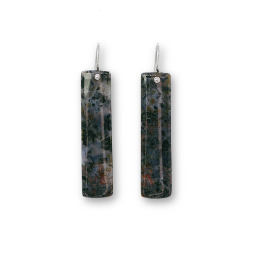 Stormy ocean jasper pillar earrings