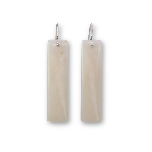 Peruvian pink opal pillar earrings