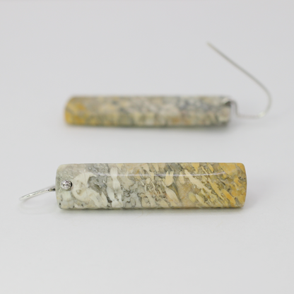 Galaxy jasper pillar earrings