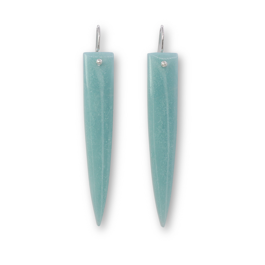 Blue amazonite spike earrings