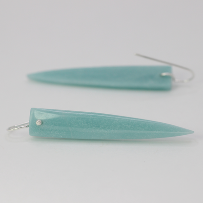 Blue amazonite spike earrings