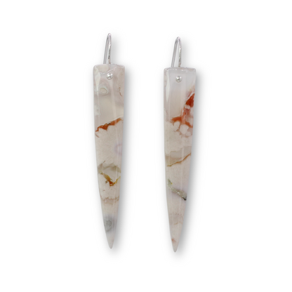 Cherry blossom agate spike earrings