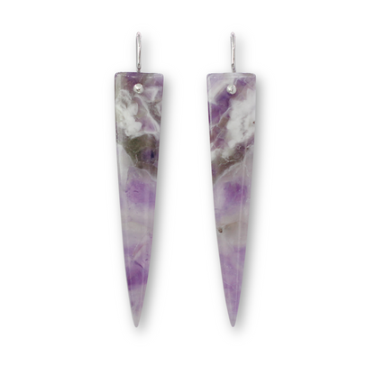 Chevron amethyst spike earrings