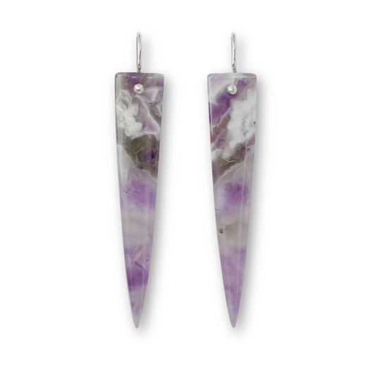 Chevron amethyst spike earrings